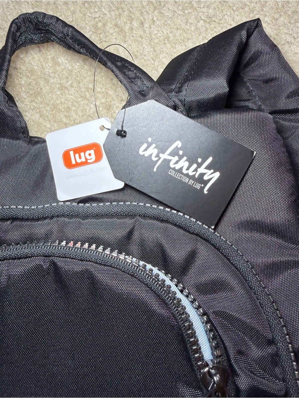 Lug NWT hatchback black nylon everyday backpack infinity collection bag - Picture 4 of 8